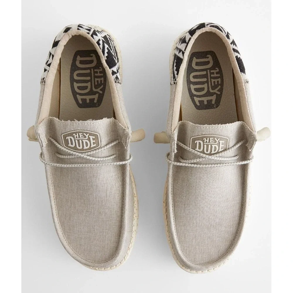 Hey Dude Men's Wally Funk Jacquard‎ Bungee Beige Aztec Shoes Slip-On Size 9 New